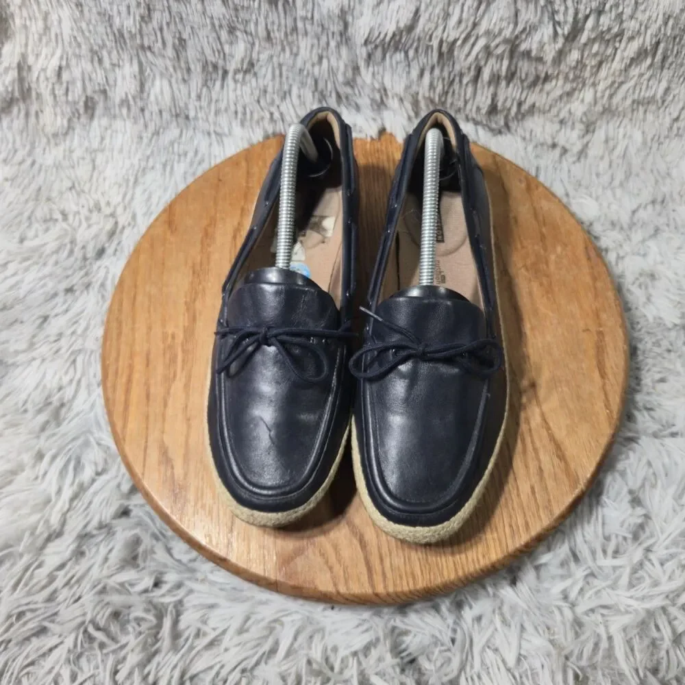 Clarks Danelly Millie Blue Leather Slip On Comfort Loafers Casual Women Size 10